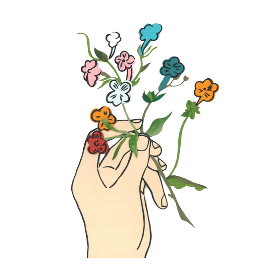 Floral Hands Greeting Card